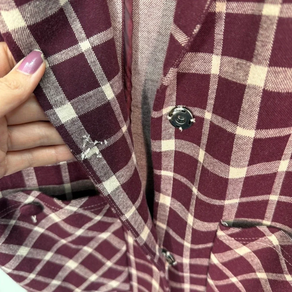 Plaid shacket Medium Harlyn‎ light weight blazer long